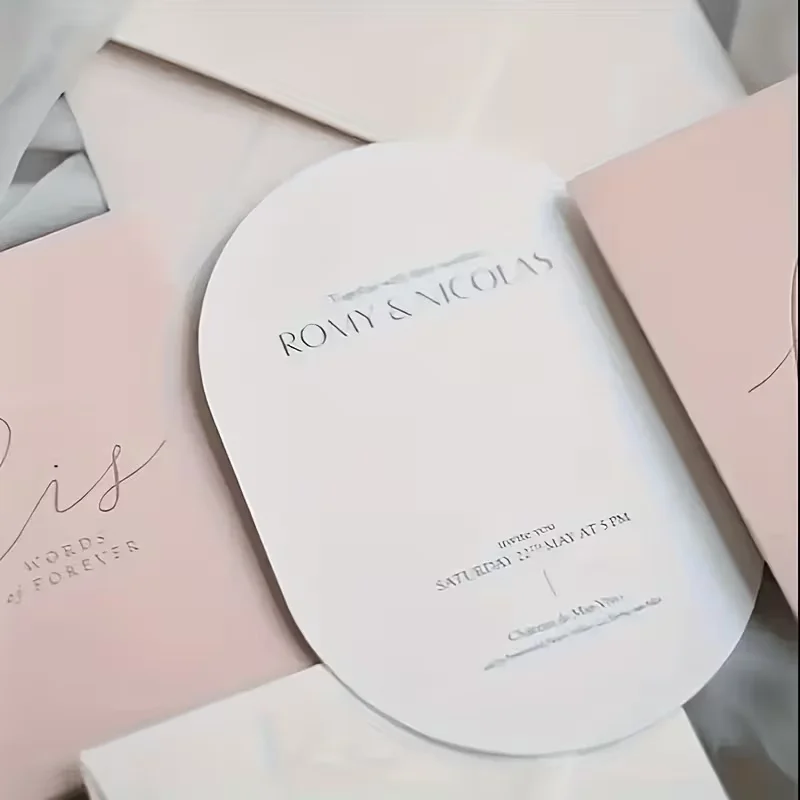 Large Oval Cardstock Customizable Text & Pattern Paper Card 3.94x5.91 Inch Size Perfect for Party Wedding Invitations Menu Cards