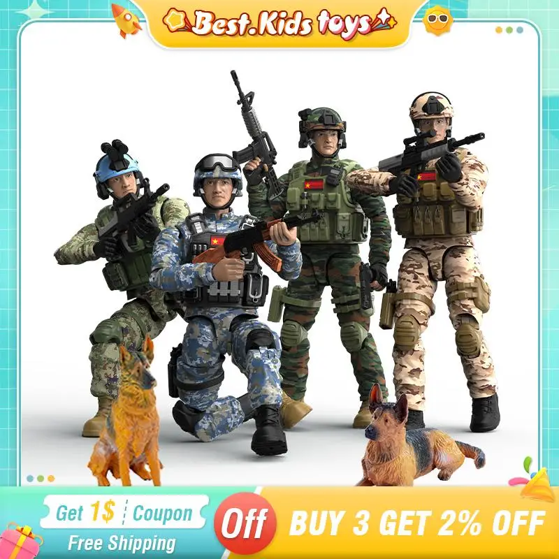 1:9 Anime Action Figure Soldier Model Hands Feet Can Move Army Children's Toys Boy Military Collection Model Decoration Gifts