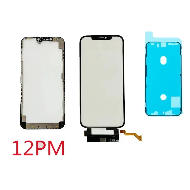 Vetro esterno con cornice 2in1 con schermo touch digitizer con OCA per iPhone 12 mini 13 Pro Max sostituzione TP