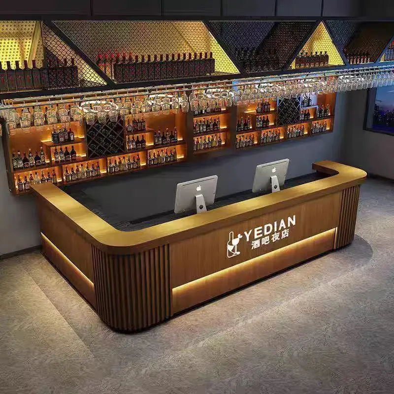 #Modern Eco-friendly Multifunctional Nightclub Bar Counter Family Kitchen Gym, Specialty Wooden Restaurant Hotel Front Desk