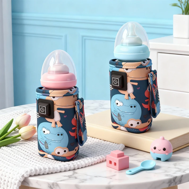 동물 패턴 아기 젖병 워머 우유 급식 히터 유아용품 귀여운 디자인 유아 급식 액세서리