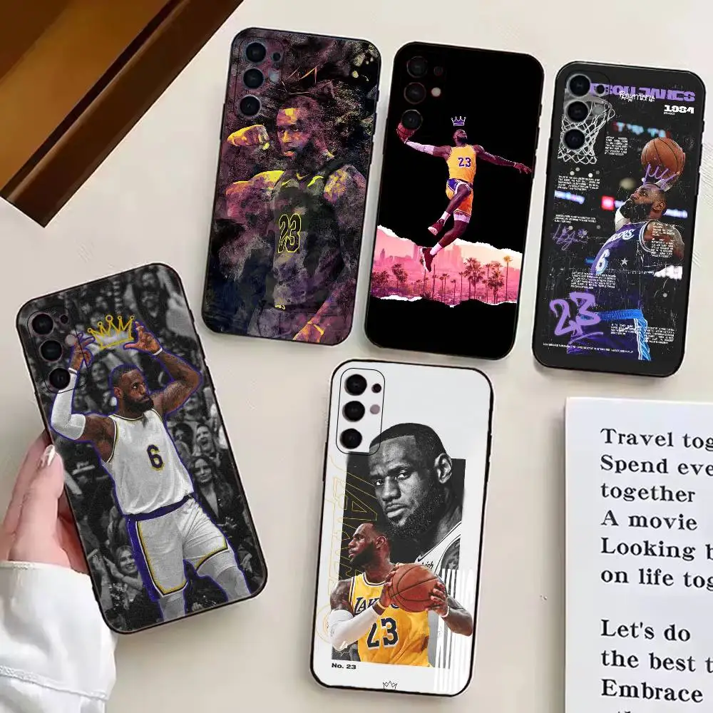 Basketball Superstar LeBron James Phone Case For Samsung S25,S24,S21,S22,S23,S30,Ultra,S20,Plus,Fe,Lite,Note,10,Black Cover