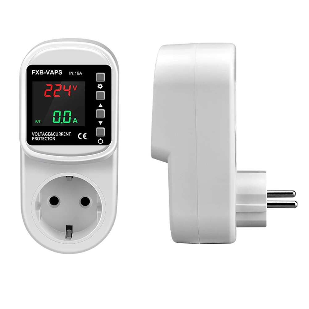 Digital Protector Socket 16A with Effective Voltage Range AC80-300V and Current Range 1.0-16.0A for Wide Application
