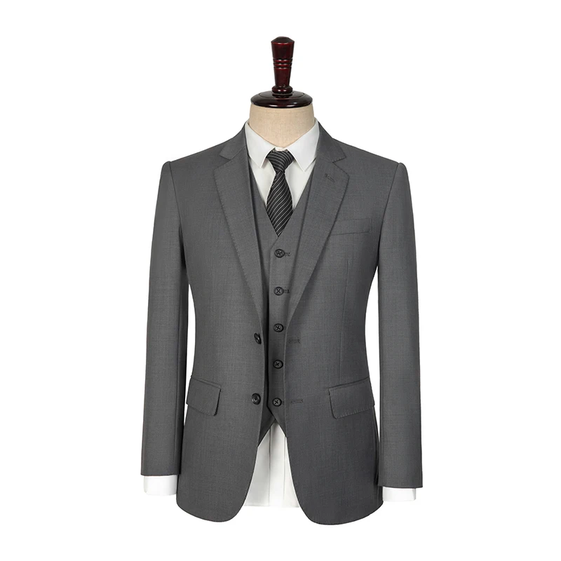 

Men hight quality middle grey wool suit Custom Made Men Suit Wedding suit