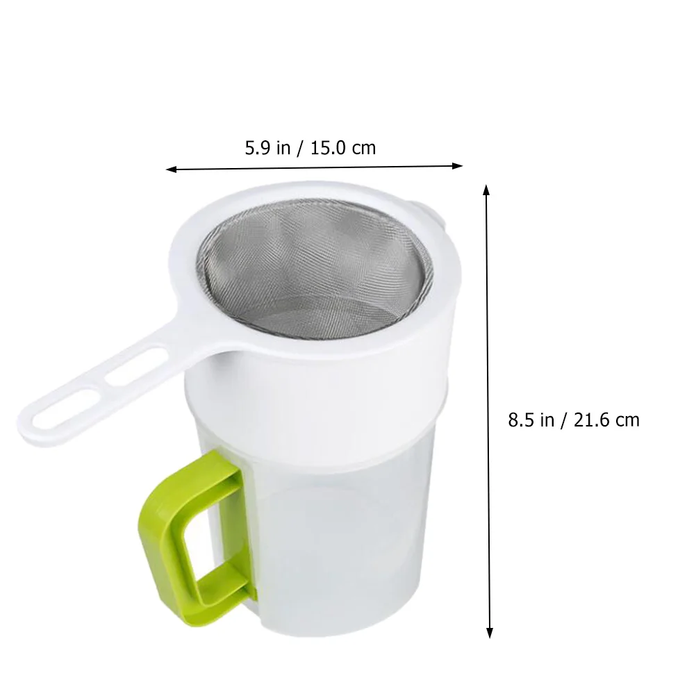 

1 Set Soy Milk Filter Set Stainless Steel Juice Reusable Food Strainer Cup Multipurpose Filtering Tool With Stick Strainer Cup