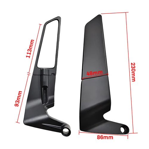 Imagen 2 del producto Espejo retrovisor giratorio ajustable para motocicleta YAMAHA YZF R6 R1 R25 R3 R125 R15, ala de viento modificada, accesorios de motocicleta