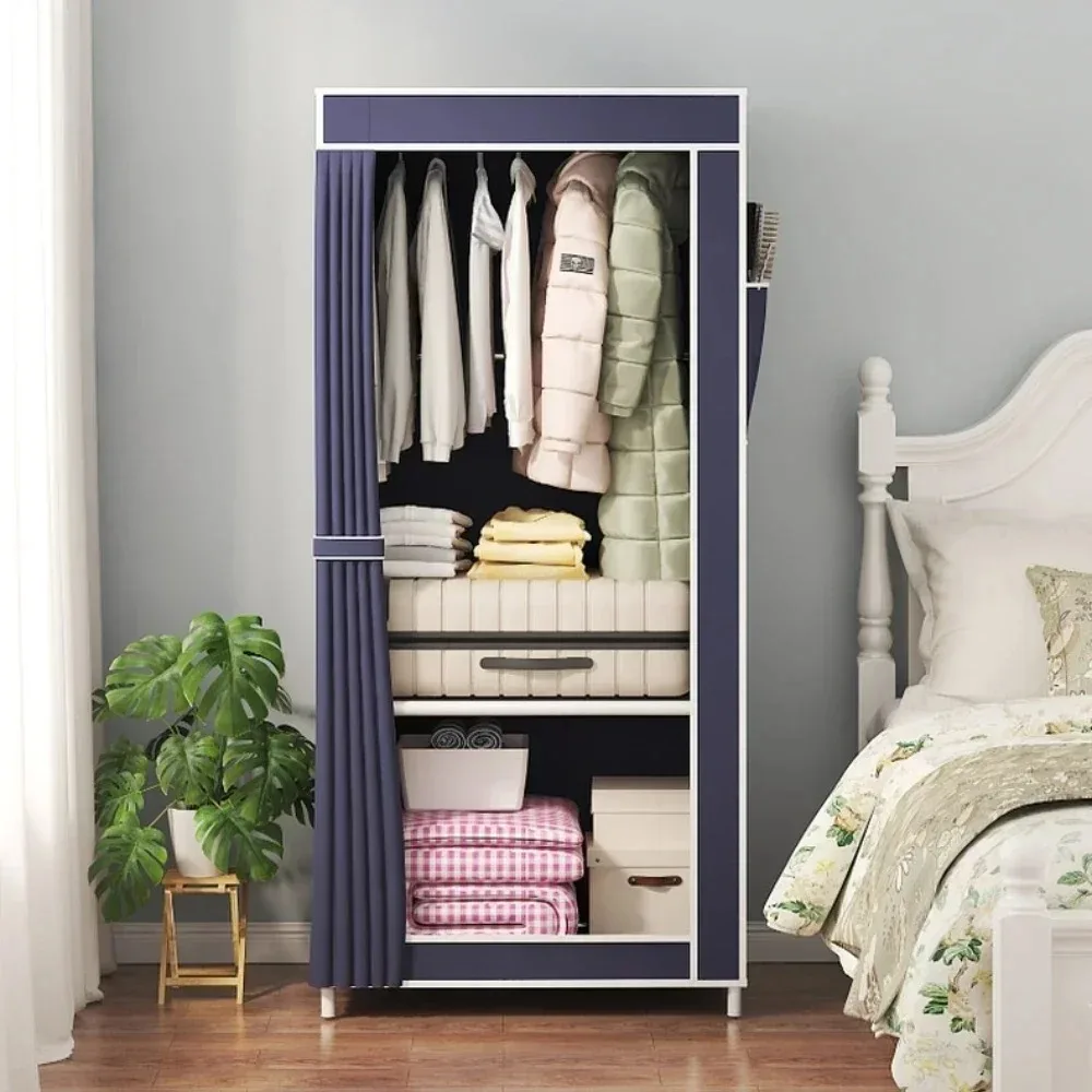 Simple Wardrobe Easy To Assemble Clothing Cabinet Single Person Economy Fabric Wardrobe Rental Room Storage Wardrobes Storage