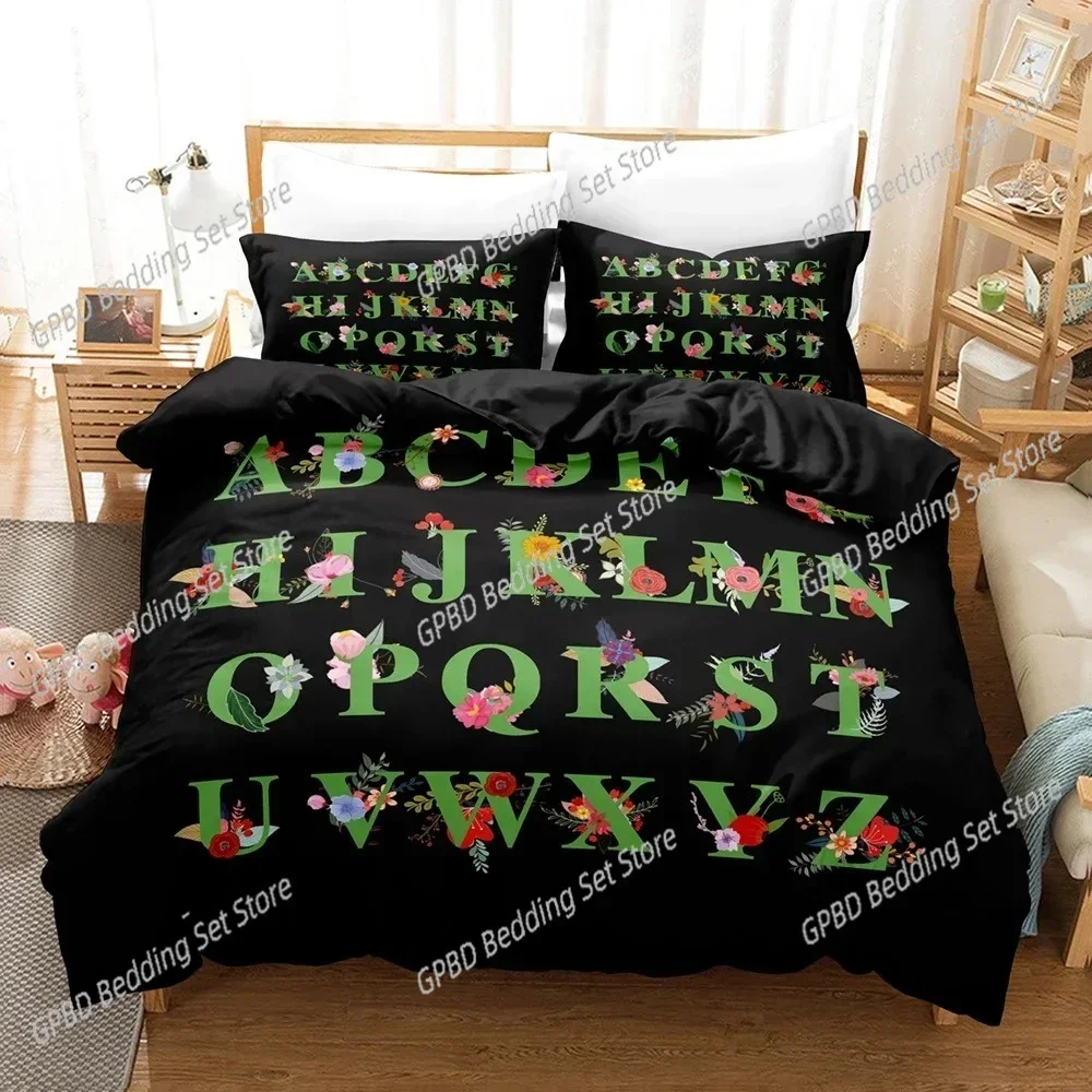 

Alphabet Lore Bedding Set 3D Printed Suitable for Bedroom Duvet Cover Set With Pillowcases Kids Home Textile