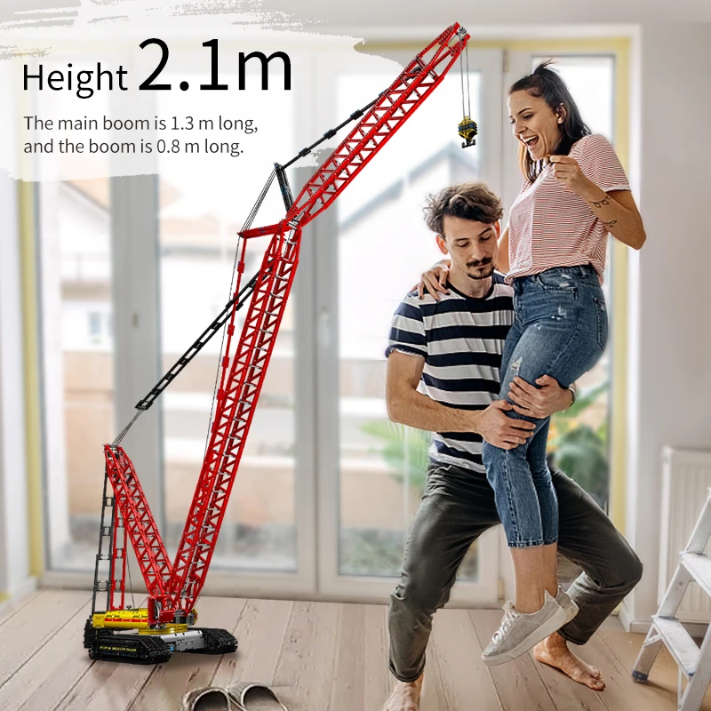 Mold KING 17015 techniczne samochody zabawkowe APP & RC zmotoryzowany żuraw gąsienicowy MOC Liebherr LR13000 ciężarówka klocki klocki prezenty dla dzieci