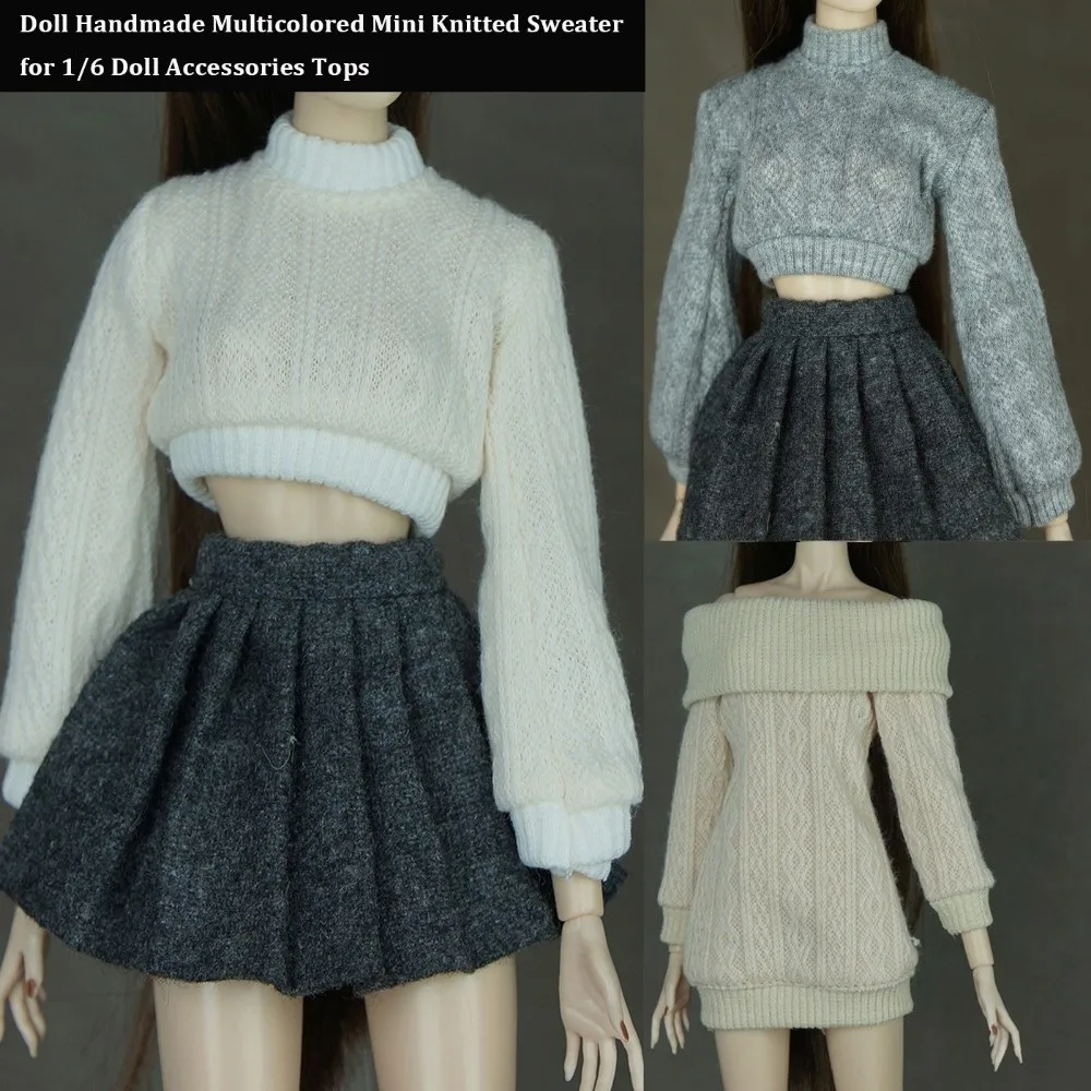 New Handmade Knitted Sweater Multicolored DIY Gift Accessories Tops Mini 30cm Dolls Casual Dress for 1/6