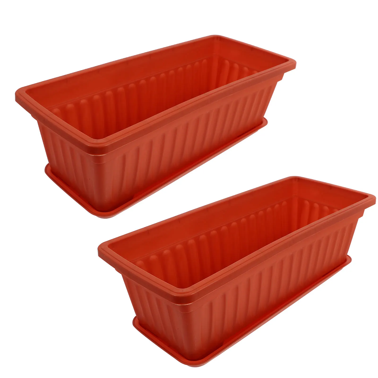 

2pcs Thickened Pots Garden Containers Rectangular Flowerpot Tray Rectangular Flowerpot Drainage Holes Durable Plastic