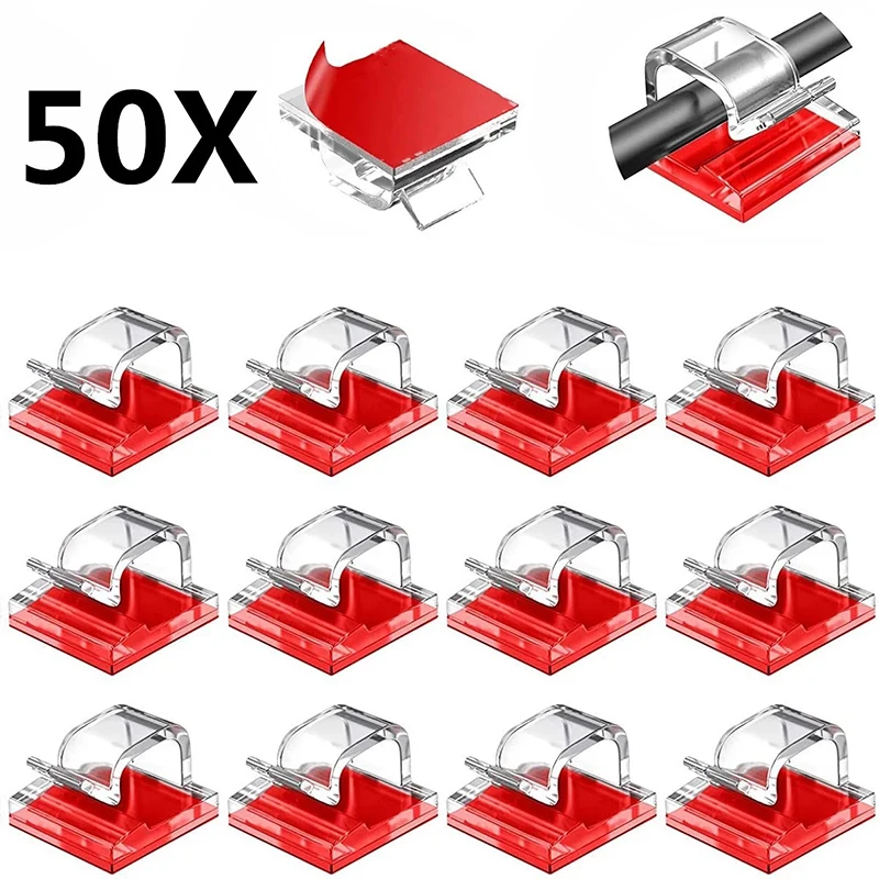 10/20/50PCS Cable Organizer Clips Cable Management Desktop & Workstation Wire Manager Cord Holder USB Charging Data Line Winder