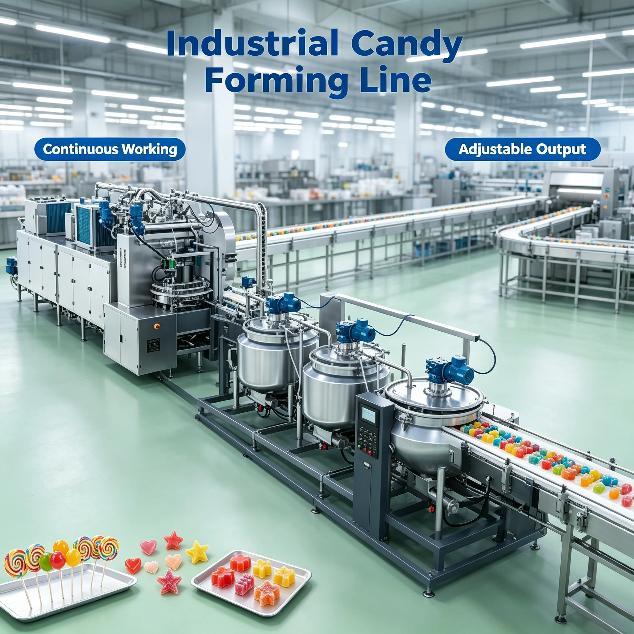 Commercial Hard Candy Line Fully Automatic Lollipop Molding Equipment For Snack Production Customized