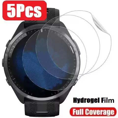 5Pcs Protective Hydrogel Film For Garmin Forerunner 970 165 265 965 570 47mm 42mm HD Screen Protector For Venu 3/Vivoactive 5