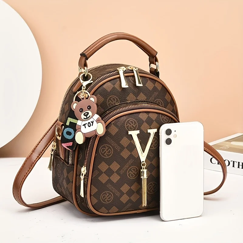 New Luxury Designer Women's Backpack Trend Travel Backpack Simple and Fashionable Single Shoulder Diagonal Cross Bag Handbag