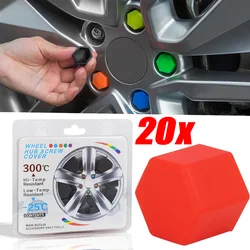 20Pcs/set Silicone Car Tyre Wheel Hub Covers Protection Caps 19/21mm Wheel Nuts Wheel Hub Screw Protector Dust Proof Bolt Cover