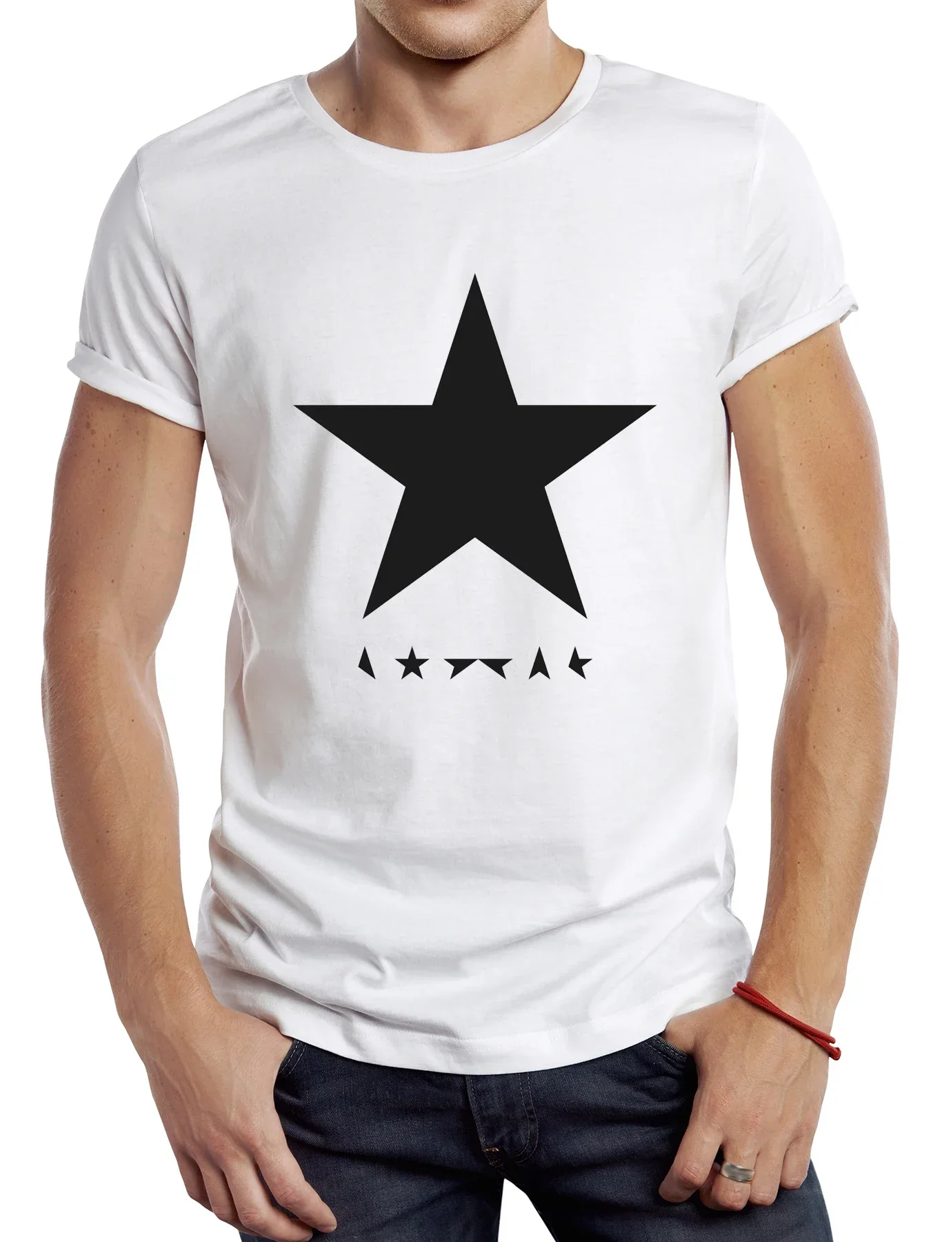 TEEHUB Star Print Men's T-shirt Graphic Fabric Casual classic สบายแขนสั้นเสื้อฤดูร้อนสําหรับทั้งชายและหญิง