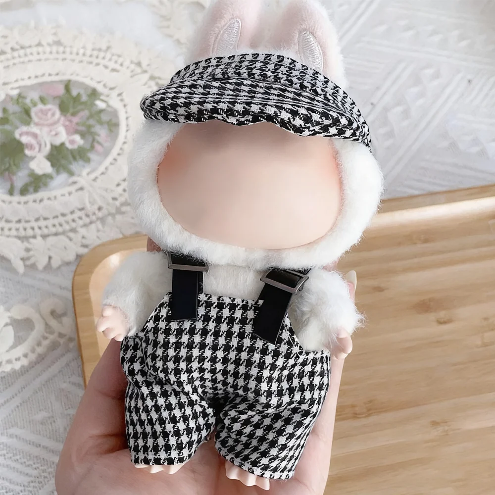 服ラバブ用オーバーオールセット帽子アクセサリー V1 V2 V3 ミニ 17 センチメートル服デザイナー高級アクセサリー DIY おもちゃ衣装