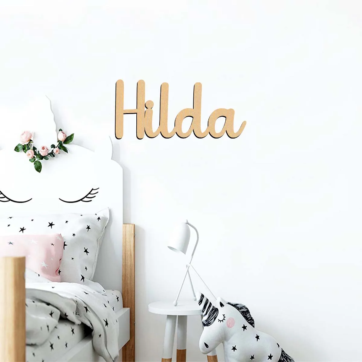 1pc Colorful Hilda example Personalized Name  Customizable Letter Wooden Decor Wooden Sign Laser-Cut Sign Door Hanging Decor