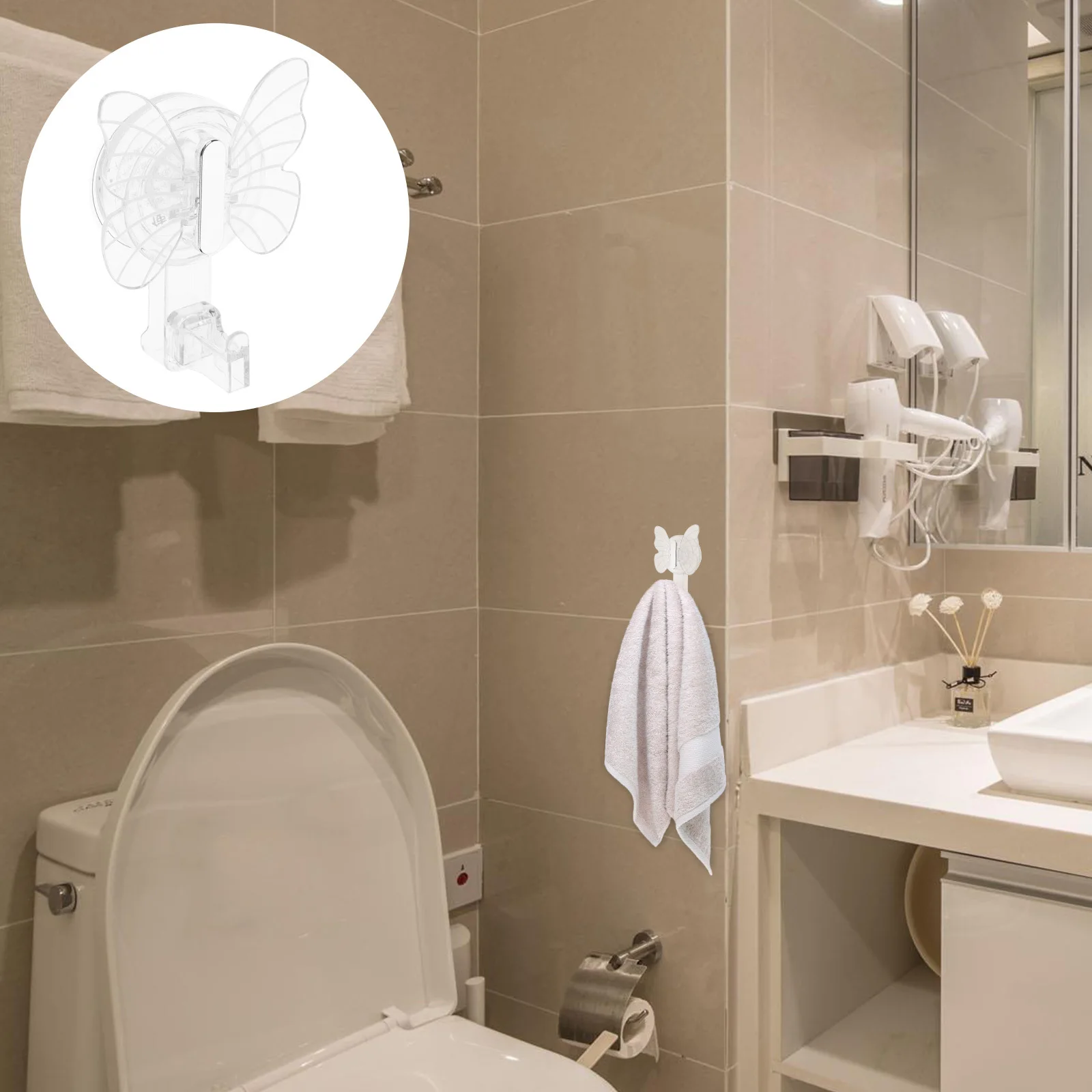 

Clear Suction Cup Hook Bathroom Kitchen Hangers Heavy Duty No Drill Wall Hooks Multi Purpose Organizer No Drill Hooks