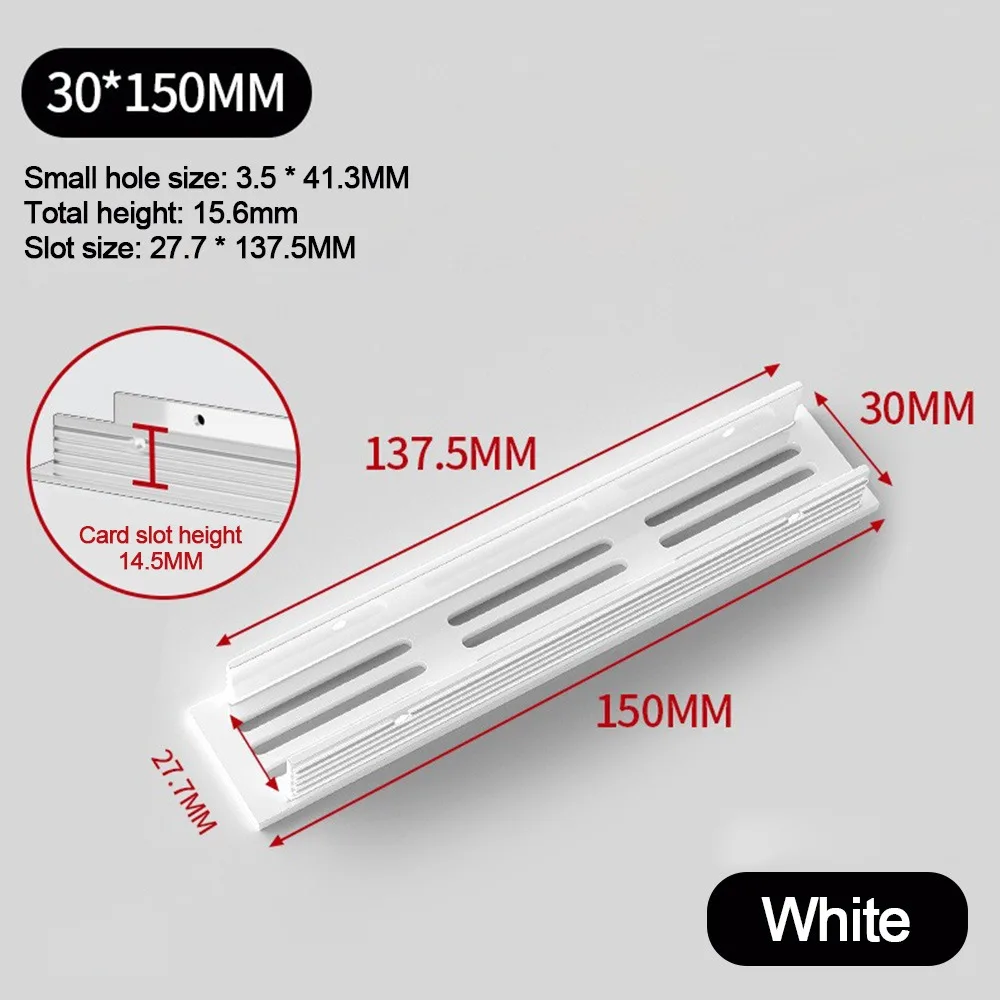 Aluminum Alloy Cabinet Breather Hole Cover Rectangle Breathable Mesh Ventilator Grille Cover 30mm Wide Wardrobe Air Vent Decor