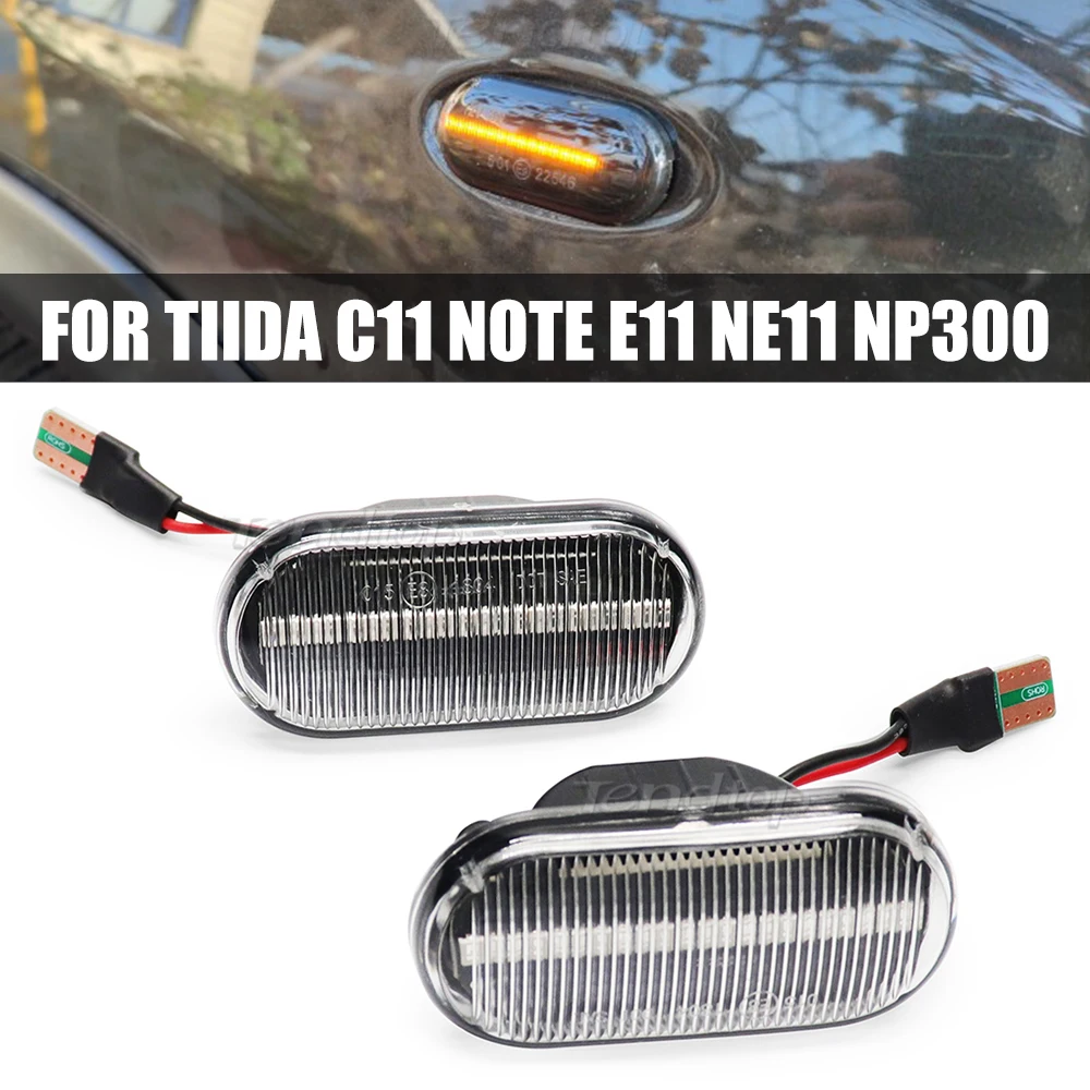 Indicator Dynamic Side Marker Light LED Turn Signal For Nissan Tiida C11 Note E11 NE11 Micra K12 NP300 Navara D40 Qashqai J10