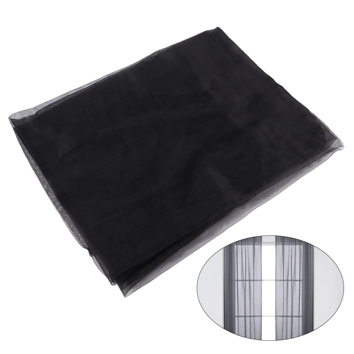 

Black Transparent Curtains 100X200Cm Window Screen Tulle Window Screen For Bedroom Wedding Home Decoration