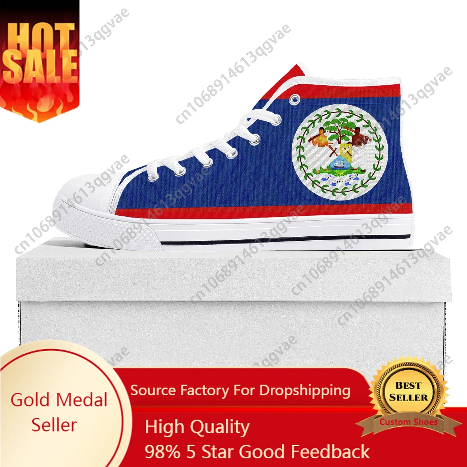 Belse Vlag Hoge Top Hoge Kwaliteit Sneakers Heren Dames Tiener Canvas Sneaker Belize Casual Paar Schoenen Aangepaste Schoen