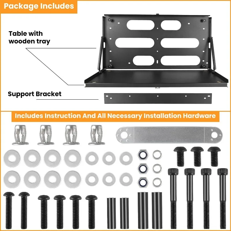 Drop Down Achterklep Tafel voor 2007-2024 Jeep Wrangler JK JKU JL JLU Onbeperkt Sport Vrijheid Sahara Rubicon Achterdeur Opvouwbaar