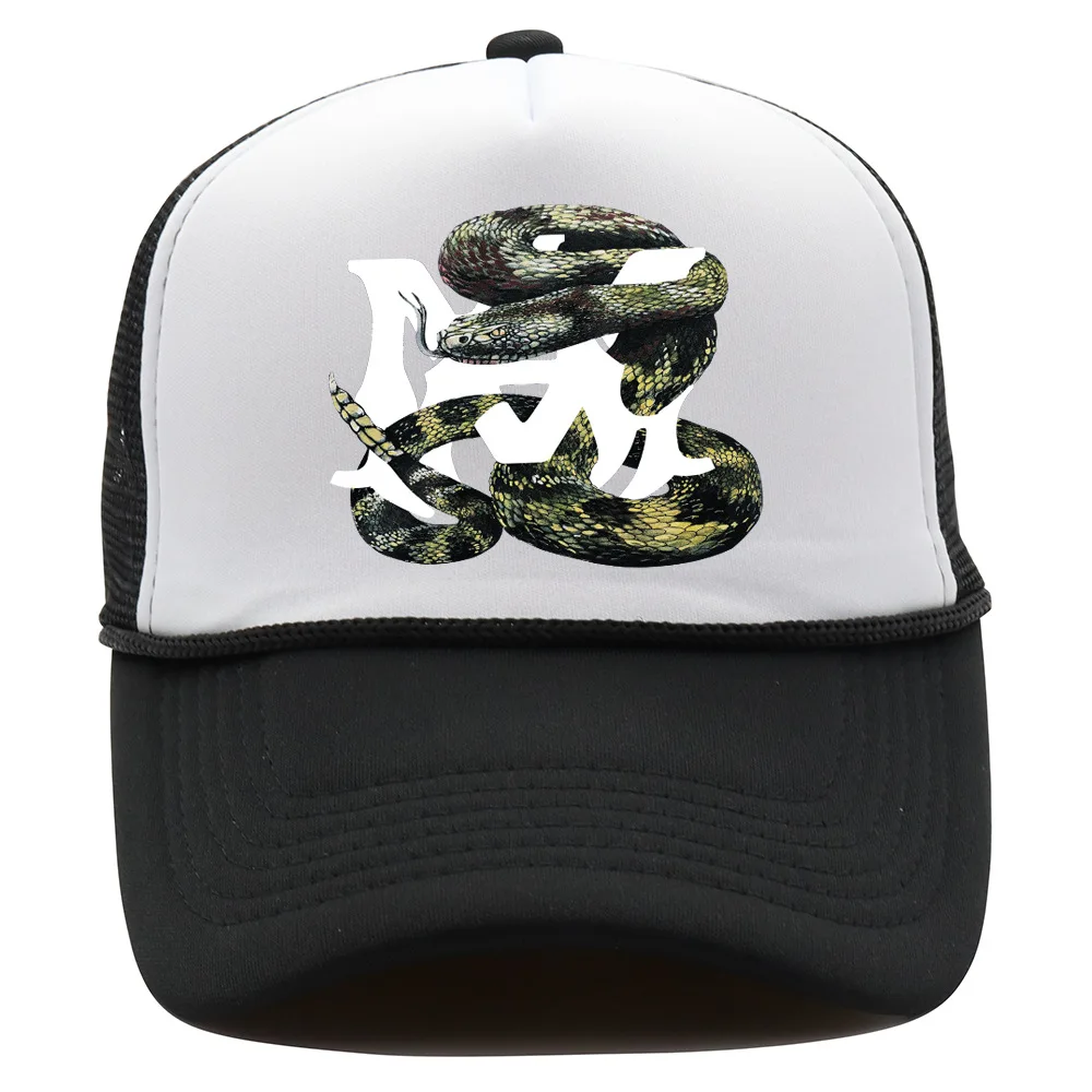 Python mesh baseball cap, summer adjustable breathable truck cap, fashionable casual sun hat