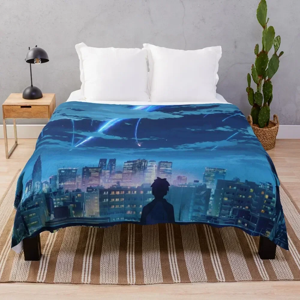 

kimi no na wa // your name Taki Stars Balcony Throw Blanket Soft Sherpa Fleece Warm Blanket for Winter