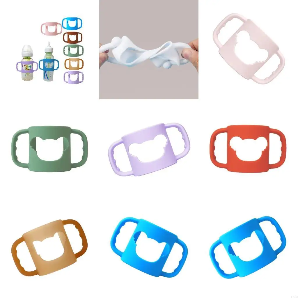 

Infant Bottle Accessory Secure Nonslip Handle Sleeve Case for Self Feeding L8RB