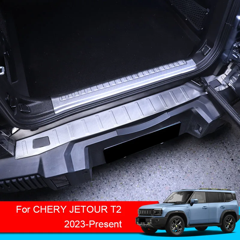 

Car Rear Trunk Guard Sequin For Chery JETOUR T2 2023-2025 Stainless Steel Trunk Door Sill Protect Trim Decorate Auto Accessories