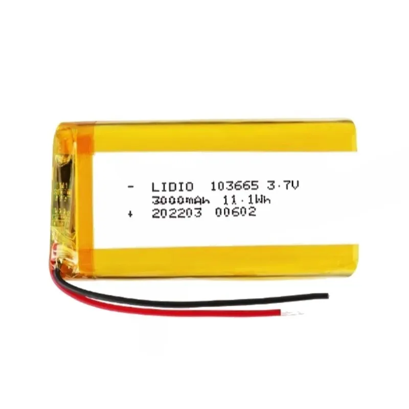 3.7 فولت 3000 مللي أمبير بطارية قابلة للشحن 103665 نظام تحديد المواقع بوليمر بطارية ليثيوم للكاميرا سمّاعات بلوتوث مصباح ليد مسجل قيادة PSP