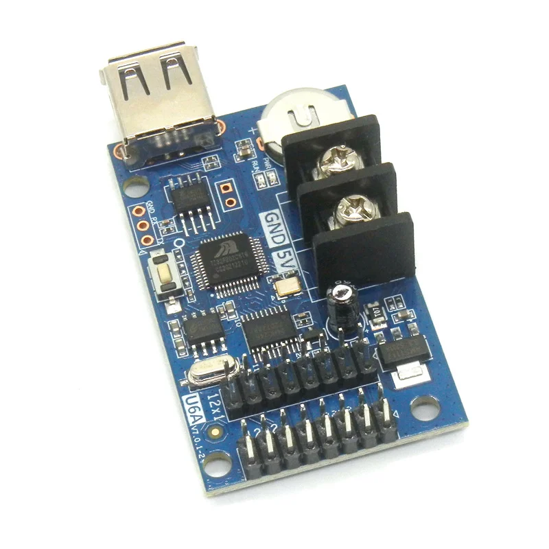 HD-U6A USB Port 32*320 Pixels Single Color LED Control Card Asynchronous Controller max 20pcs p10 Display Module Support