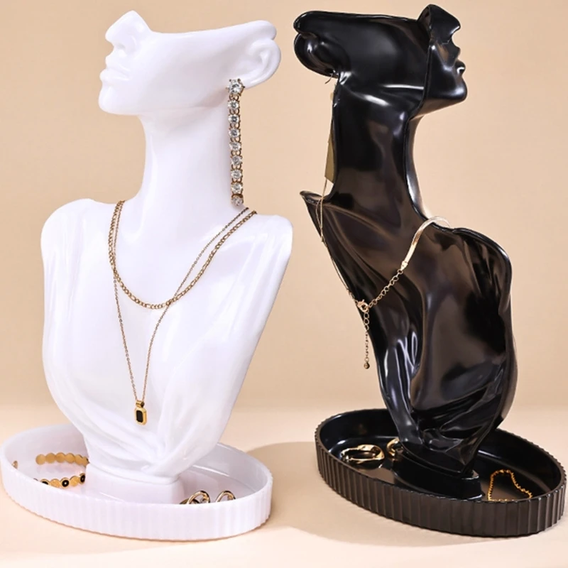 Stylish Jewelry Display Rack Mannequin Shaped Necklaces Practical Earrings/Necklace Holder for Jewelry Enthusiasts