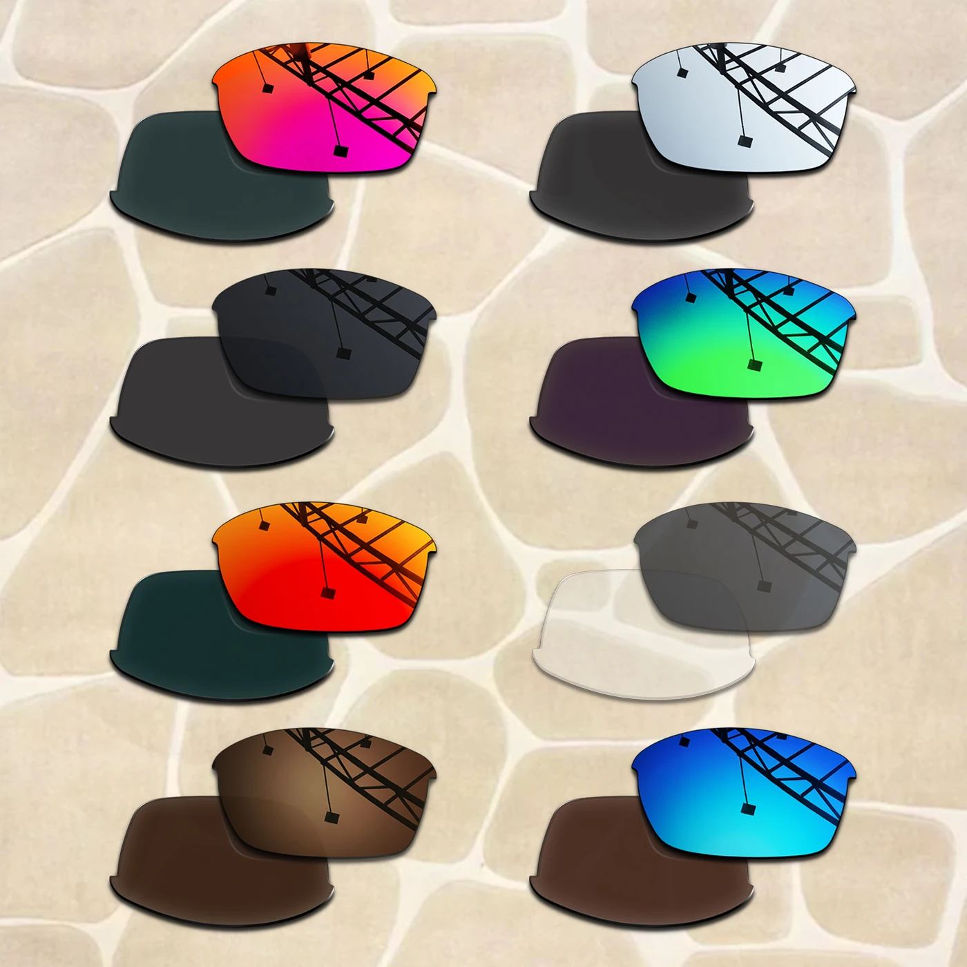 

Wholesale Replacement Lenses for Oakley Bottle Rocket OO9164 62mm Sunglasses Frame Anti-Scratch