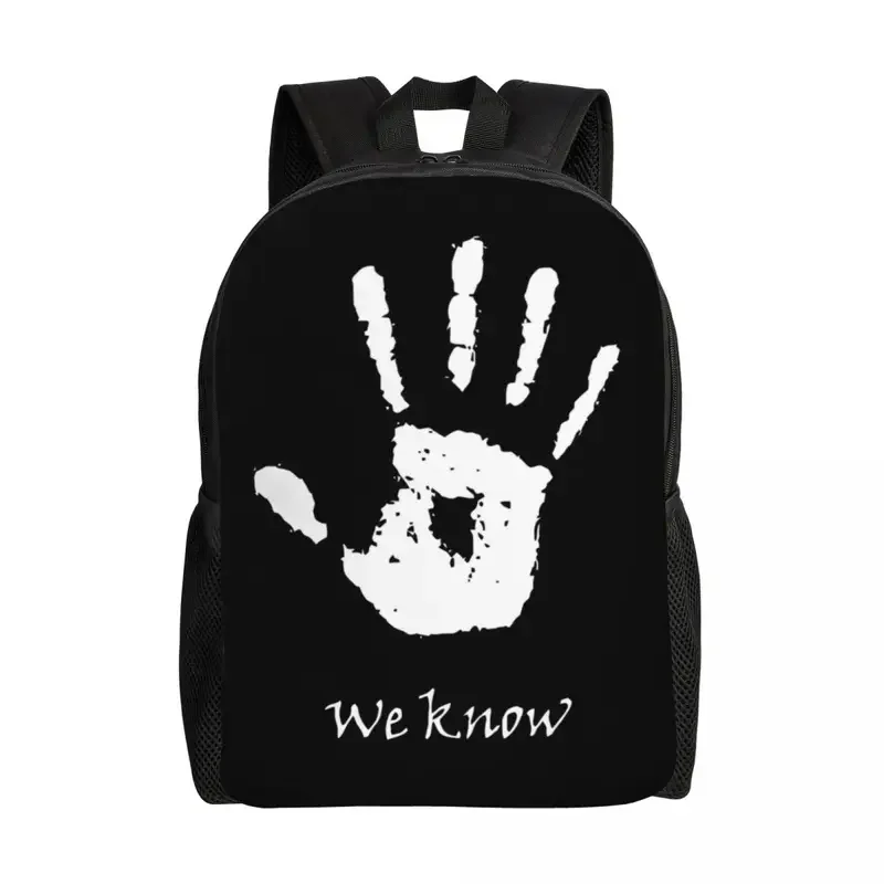 

Skyrim Dark Brotherhood Hand Travel Backpack Men Women School Computer Bookbag We Know Letter College Student Daypack Bags