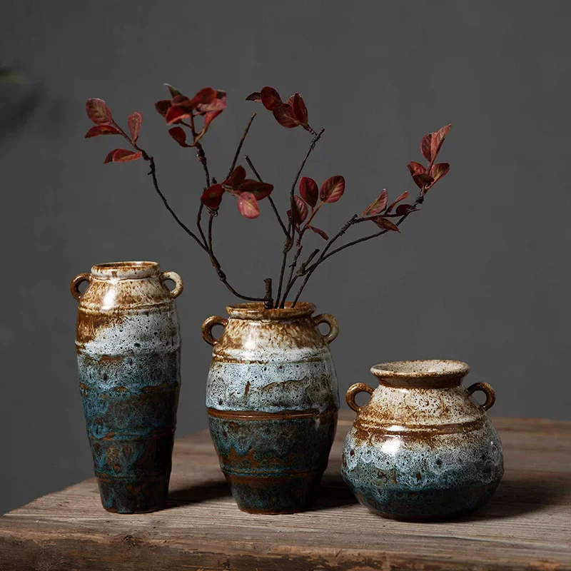 Jarrones de cerámica hidropónicos antiguos, adorno original, estilo Retro, muebles para el hogar, arreglo floral de escritorio, decorar