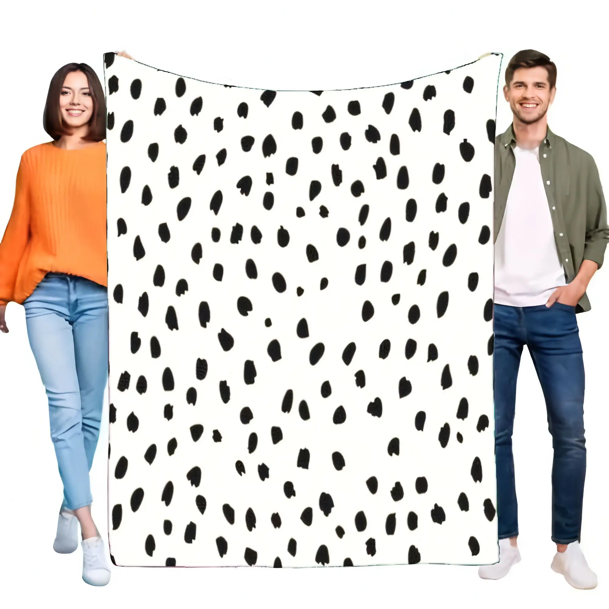 Stylish Dalmatian Print Blanket Soft Plush Cozy Throw for Bed and Sofa, Ideal for Home Décor, Lightweight Warm Gift for All Seas