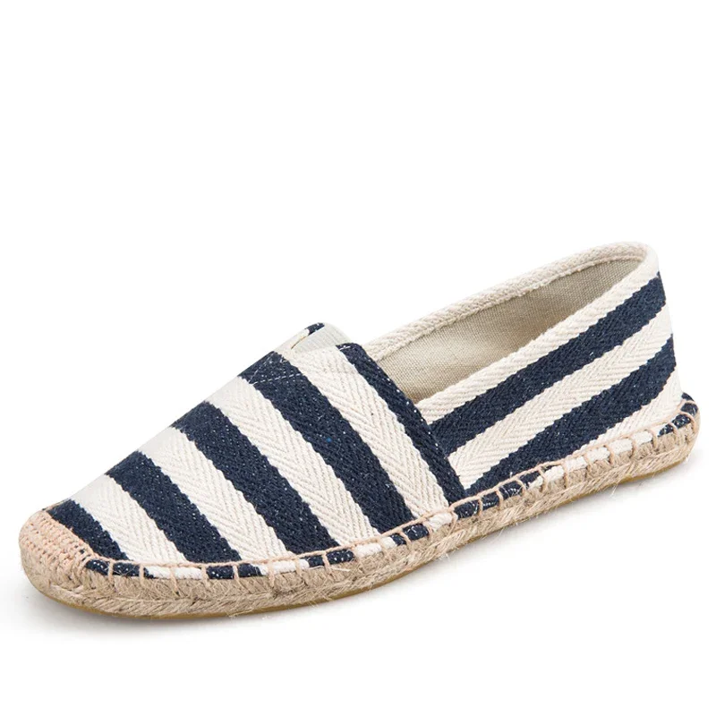 Alpargatas para Hombre, Zapatos de Verano con Parches, Mocasines Transpirables de Lona, Zapatos de Yute para Mujer, Unisex