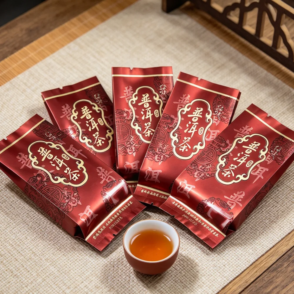 250g Chinese Puer Tea Set Zipper Bags YunNan Pu'er LaoChaTou,Ginseng Oolong Tea Recyclable Sealing Packing Bag