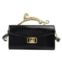Women Luxury Brand Design Leather Bag 2024 New Ladies Metal Buckle Simple Fashion Shoulder Bag Party Oblique Bag