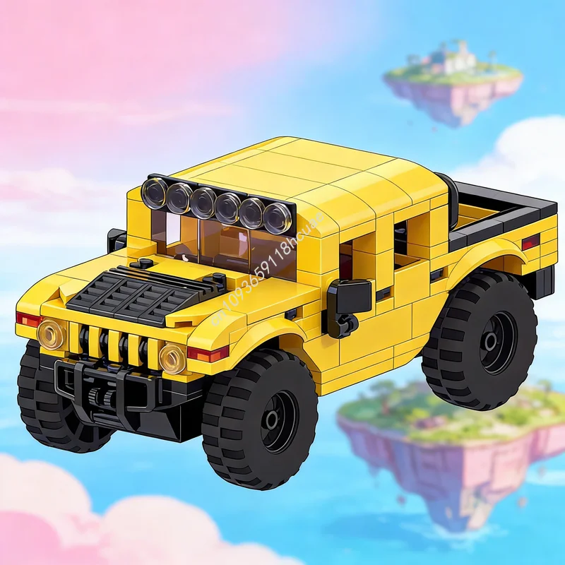 276 stks MOC Stad Verkeer HUMMER Model Bouwstenen Kerstcadeau Constructie Monteren DIY Creatief Onderwijs Baksteen Speelgoed Idee