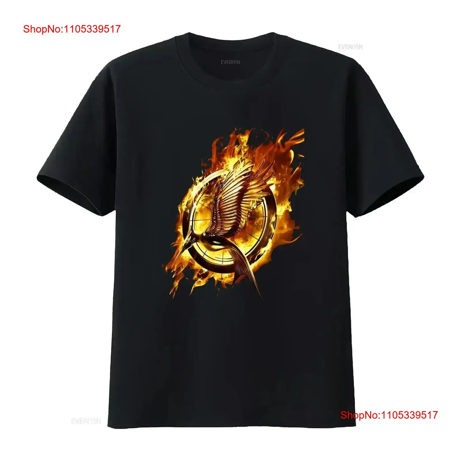 The Hunger Games Catching Fire Golden Flaming Bird T Shirt Medium Black vintage Washed graphic homme Soft designer clothes