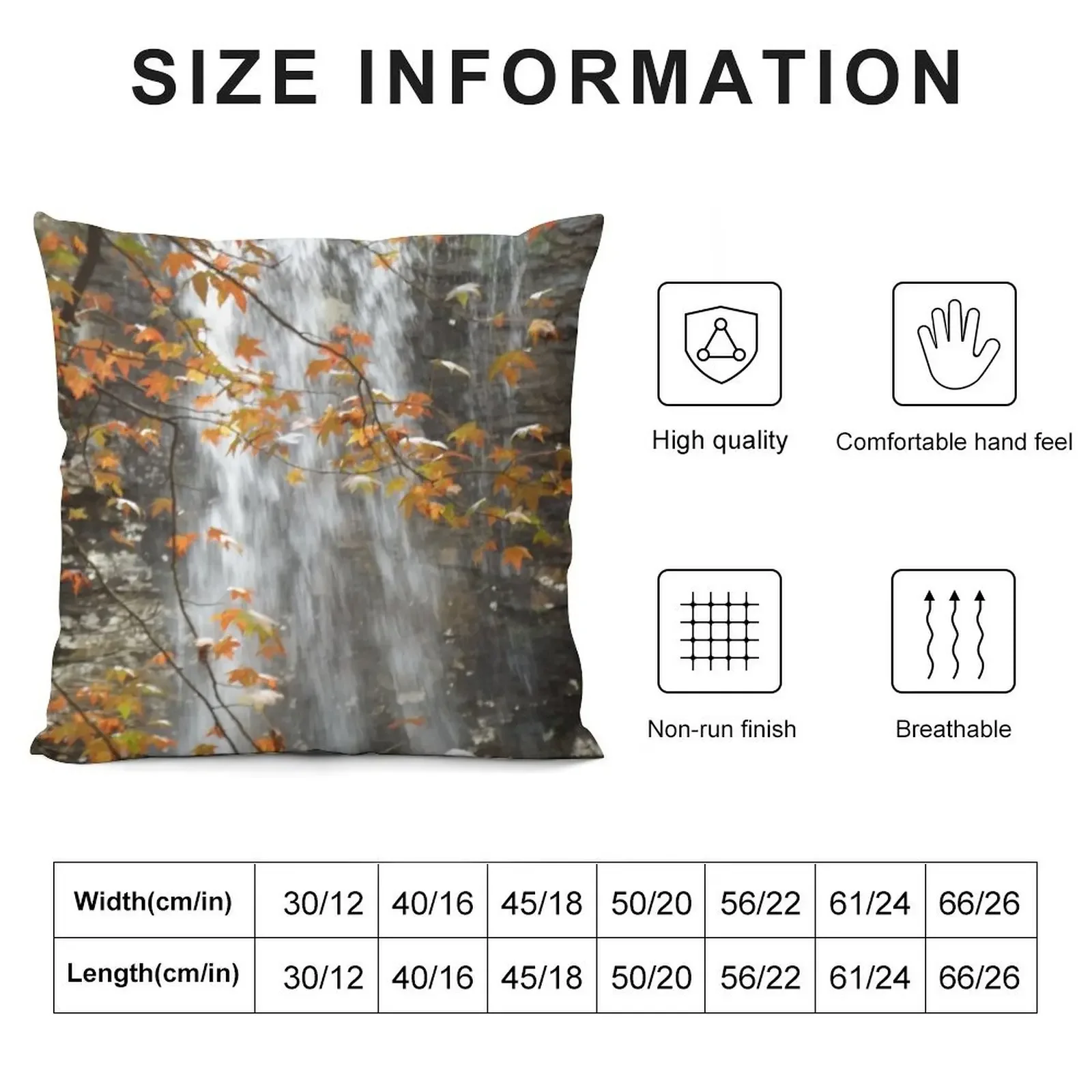 Fall Leaves & Falling Water Throw Pillow Decorative Cushions For Living Room Sitting Cushion pillow