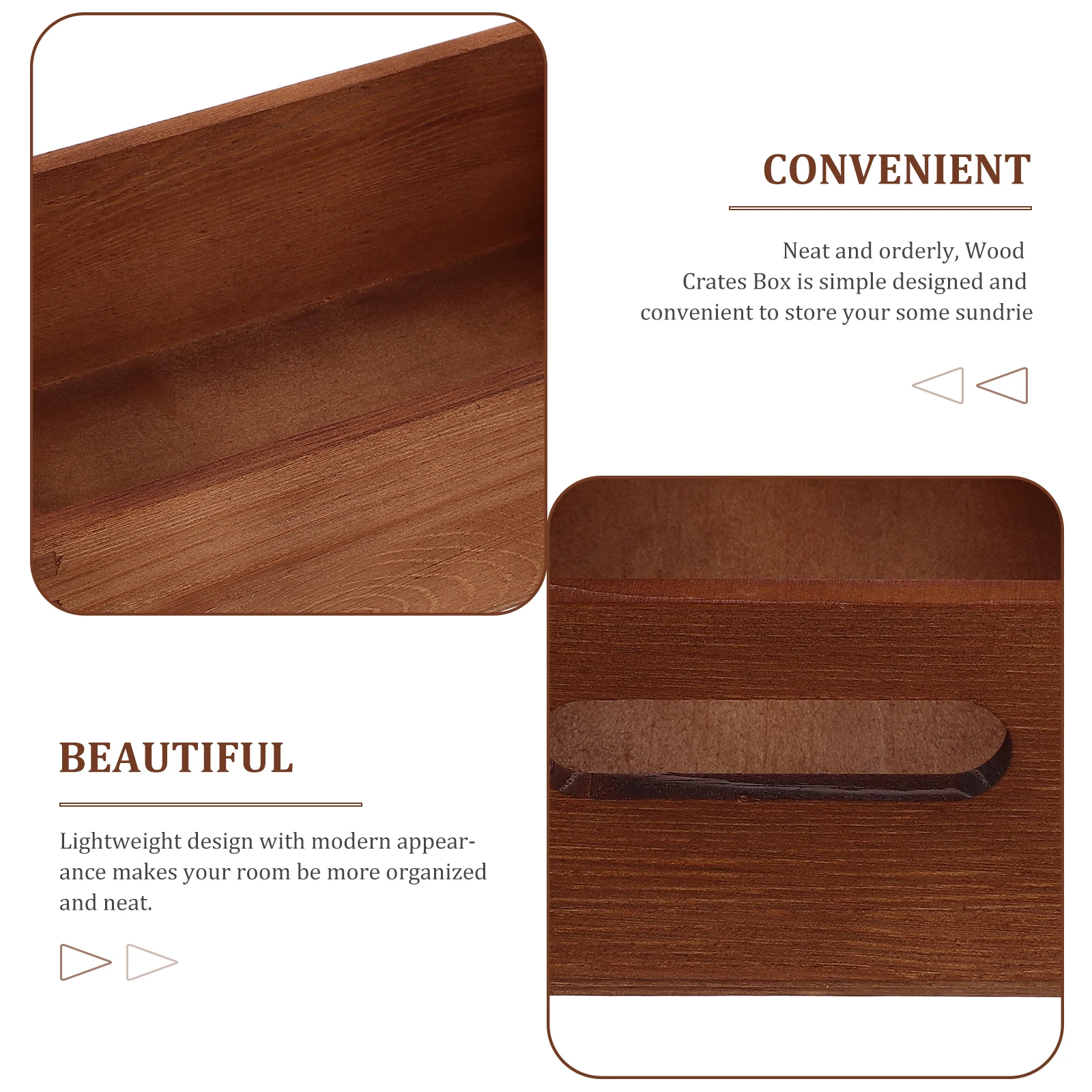 

Wooden Crates Storage Boxes Multi-Functional Organizer Box Practical Long-Lasting Simple Color Smooth Surface