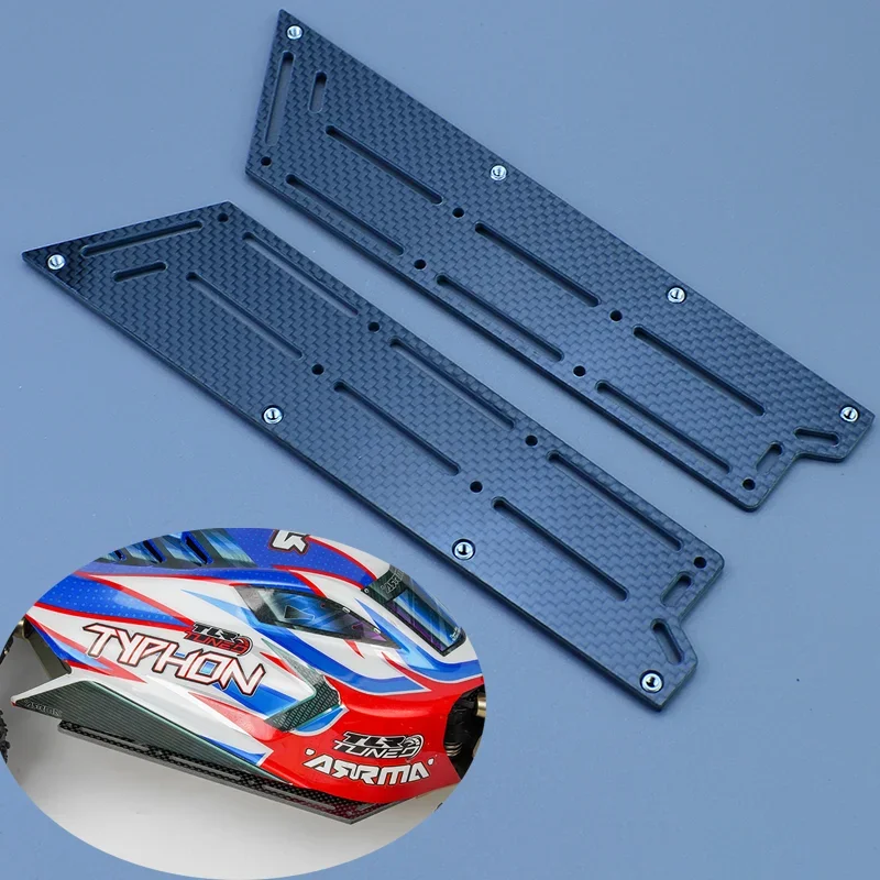 Simulation Carbon Fiber Side Skirt Side Panel Upgrade Parts for 1/8 ARRMA TYPHON 6S V4 V5 TLR TUNED 4X4 BUGGY Car