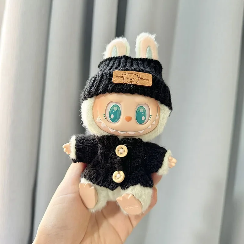 Mini Puppe Kleidung Outfit Zubehör Für Korea Kpop Exo Labubu Idol V1 V2 sitzende party holz schnalle pullover set Kleidung