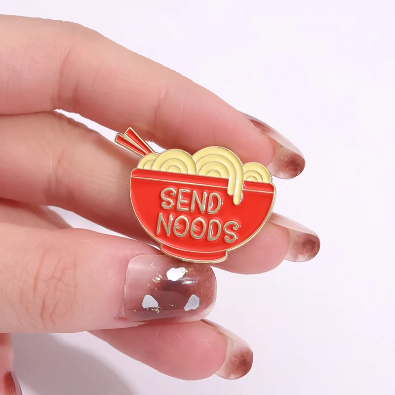 Food Noodles Fries Enamel Pins Custom I CAN\'T ADULT TODAY Brooches Lapel Badges Funny Quotes Jewelry Gift for Kids Friends